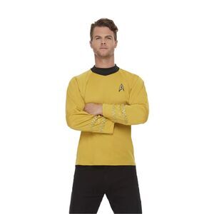 Star Trek Unisex Adult Original Series Command Uniform Costume Top / Yellow/Blac